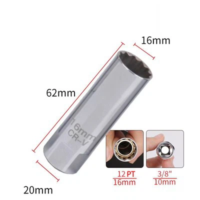 Sytytystulpan kanta 3/8"*16*63 -12pt